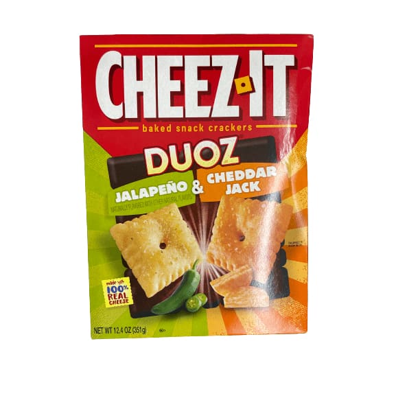 Cheez-It Cheez-It DUOZ Crackers, Baked Snack Crackers, Jalapeno Cheddar Jack, 12.4 Oz.