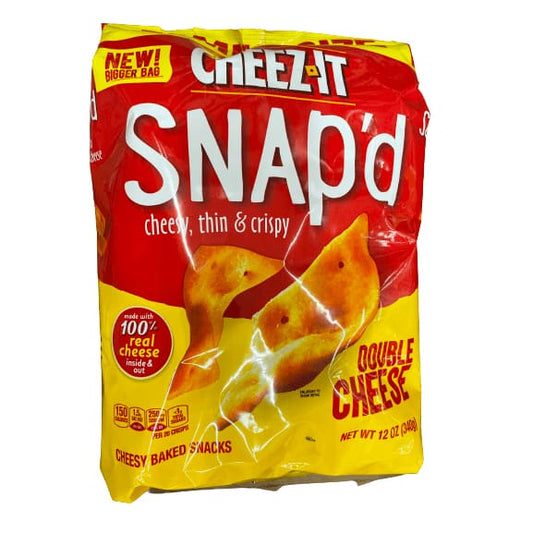 Cheez-It Cheez-It Snap'd Cheese Cracker Chips, Thin Crisps, Lunch Snacks, Double Cheese, 12 Oz.