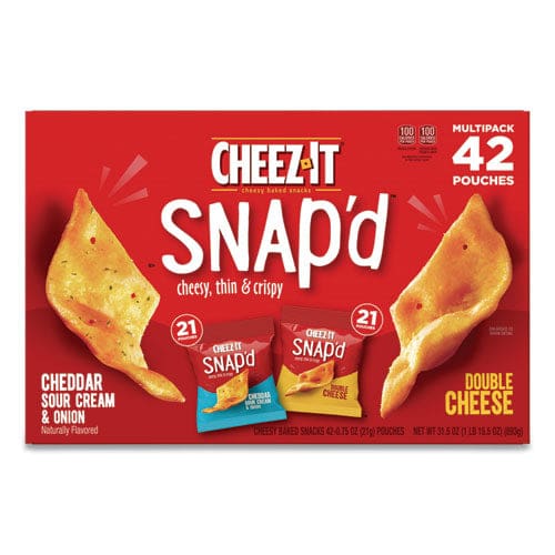 Cheez-It Snap’d Crackers Variety Pack Cheddar Sour Cream And Onion; Double Cheese 0.75 Oz Bag 42/carton - Food Service - Cheez-It®