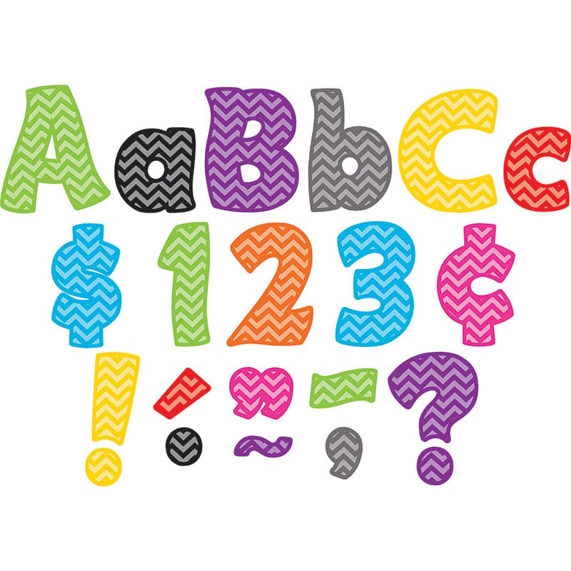 Chevron Funtastic 4In Letters Combo Pack (Pack of 6) - Letters - Teacher Created Resources