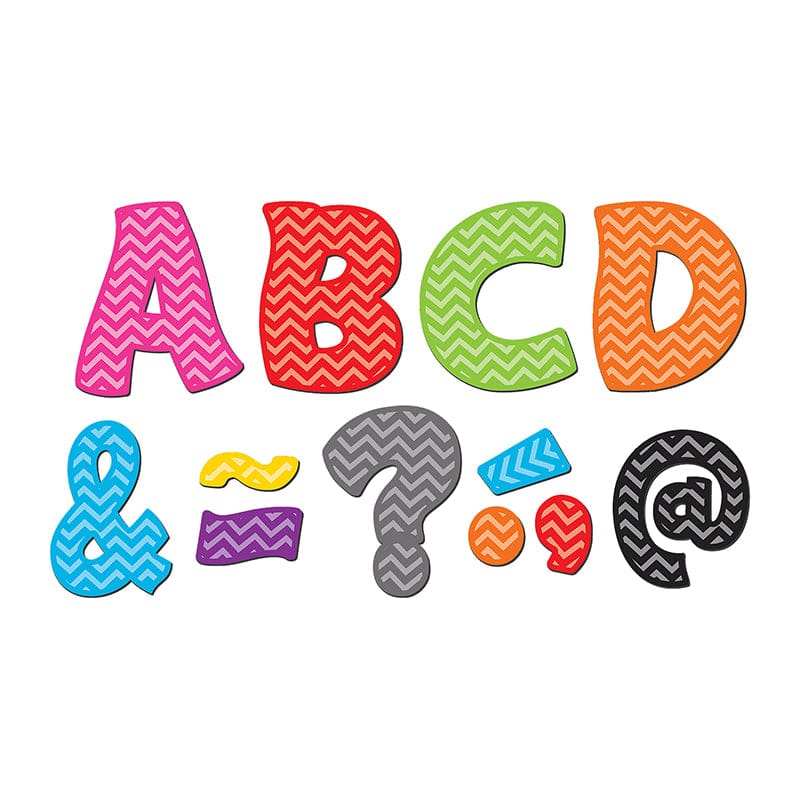Chevron Funtastic Font 3In Magnetic Letters (Pack of 3) - Letters - Teacher Created Resources
