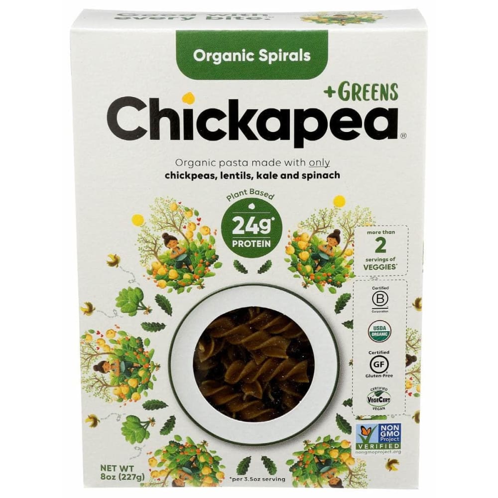 CHICKAPEA Chickapea Pasta Greens Spirals, 8 Oz