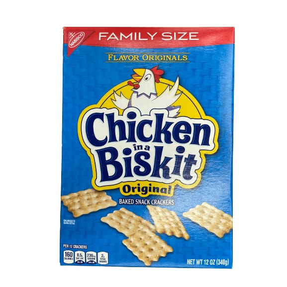 Nabisco Chicken in a Biskit Original Baked Snack Crackers, Family Size, 12 oz