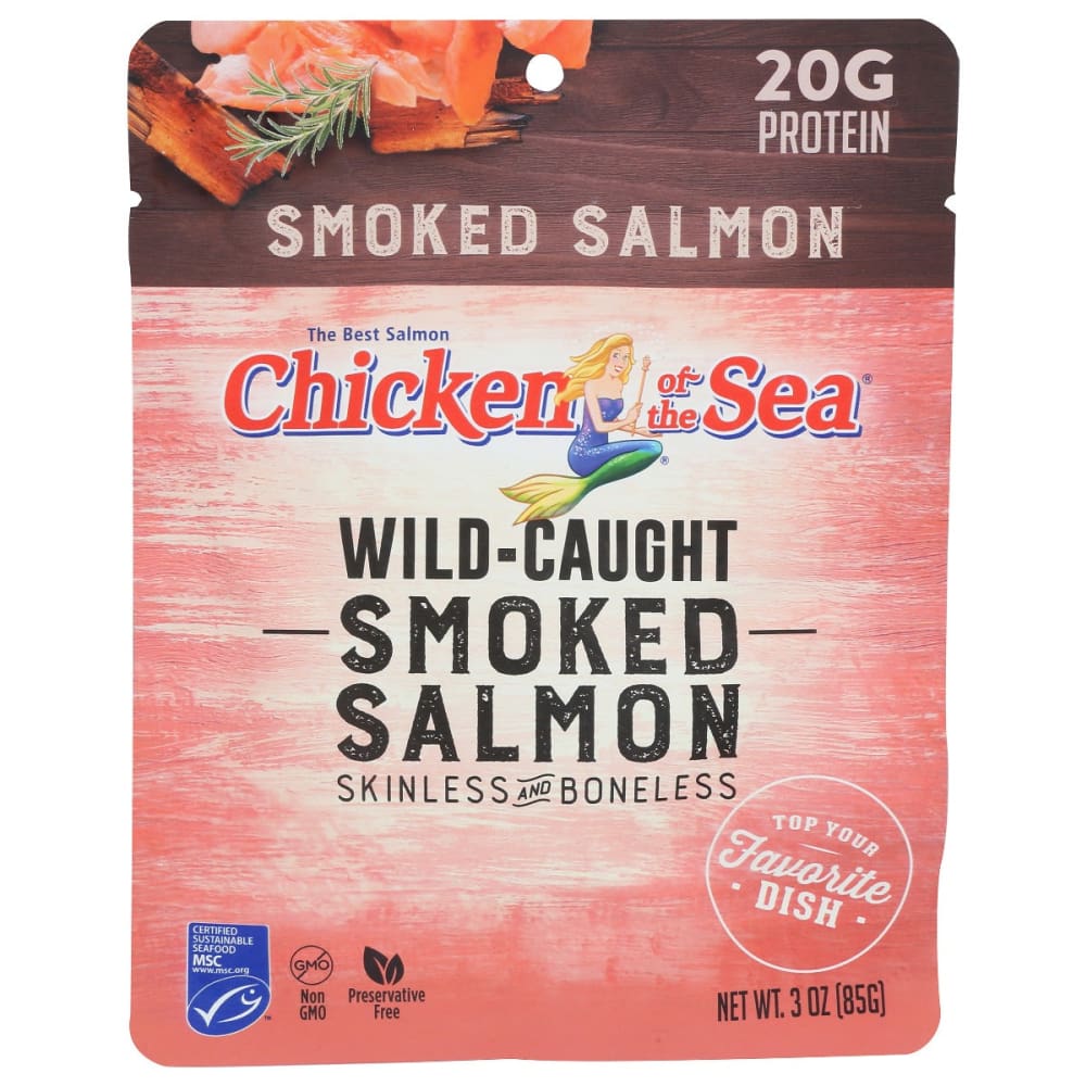 CHICKEN OF THE SEA: Salmon Wild Smoked Pouch 3 oz - Grocery > Pantry > Meat Poultry & Seafood - CHICKEN OF THE SEA