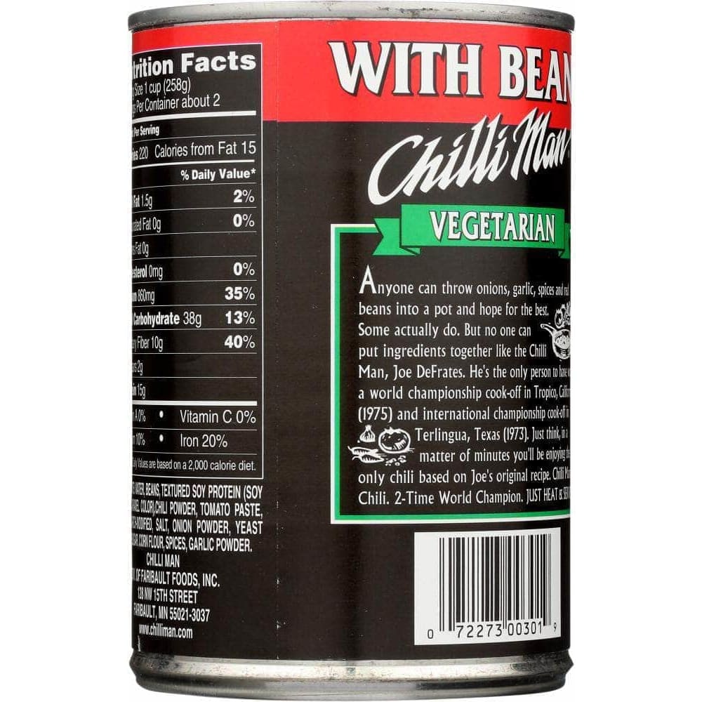 Chilli Man Chilli Man Chili with Beans Vegetarian, 15 oz