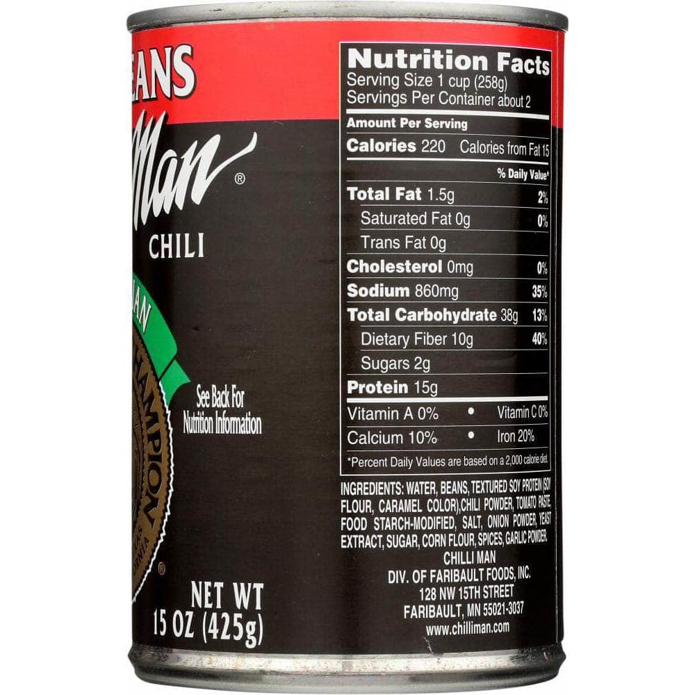 Chilli Man Chilli Man Chili with Beans Vegetarian, 15 oz