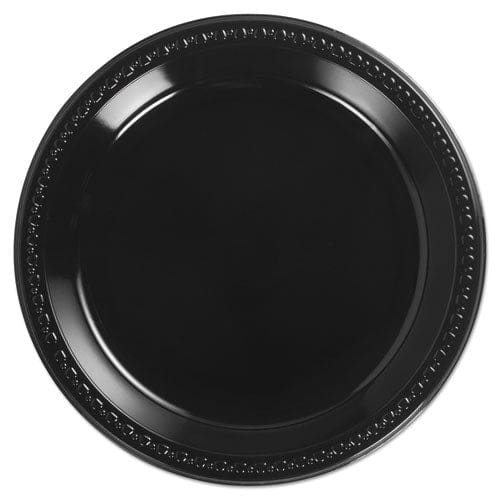 Chinet Heavyweight Plastic Plates 10.25 Dia Black 125/pack 4 Packs/carton - Food Service - Chinet®
