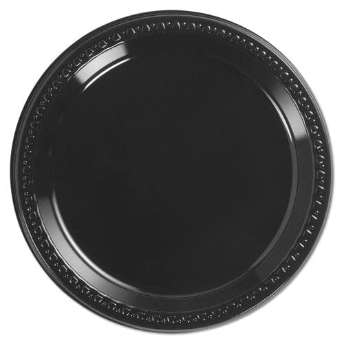 Chinet Heavyweight Plastic Plates 9 Dia Black 125/pack 4 Packs/carton - Food Service - Chinet®