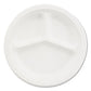 Chinet Paper Dinnerware 3-compartment Plate 9.25 Dia White 500/carton - Food Service - Chinet®