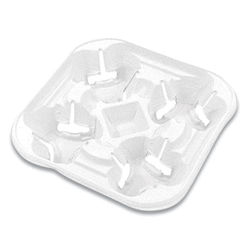 Chinet Strongholder Molded Fiber Cup Tray 8 Oz To 22 Oz Four Cups White 300/carton - Food Service - Chinet®