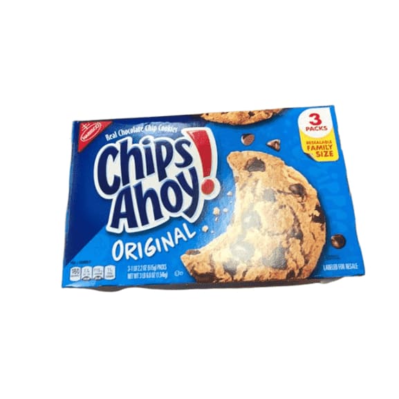 Chips Ahoy! Original Chocolate Chip Cookies - Family Size Bulk Pack with 3 Resealable Packages, 54.6 Ounce - ShelHealth.Com