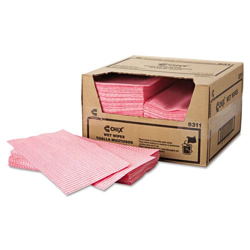 Chix Wet Wipes 11.5 X 24 White/pink 200/carton - Janitorial & Sanitation - Chix®