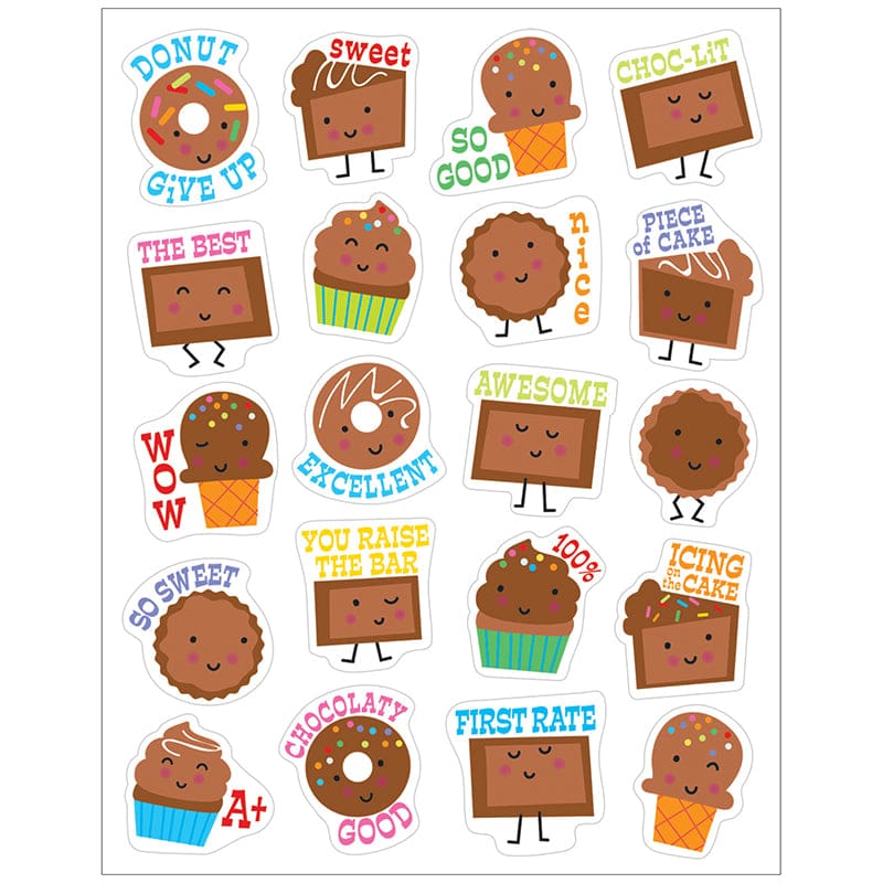 Chocolate Stickers Scented (Pack of 12) - Stickers - Eureka