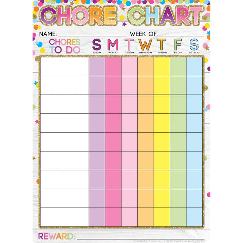 Chores Confetti Style Postermt Pals Smart Poly Single Sided (Pack of 12) - Miscellaneous - Ashley Productions