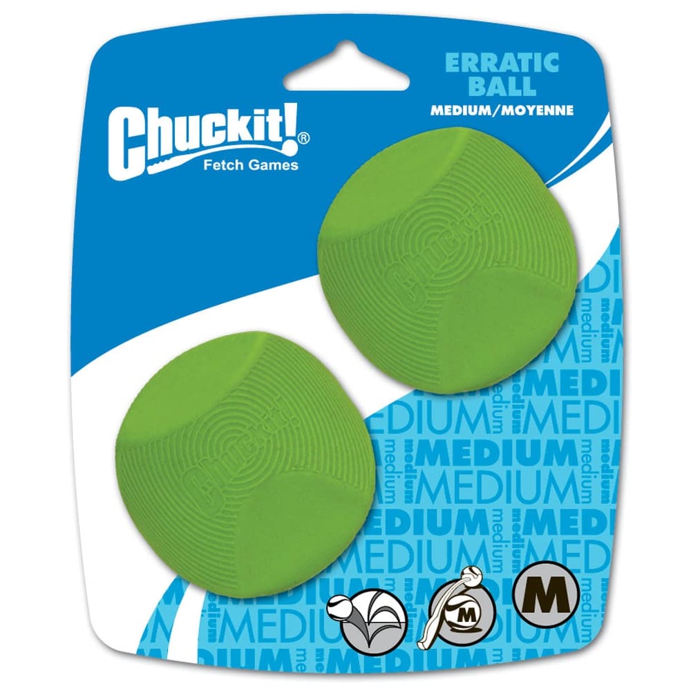Chuckit! Erratic Dog Toy Ball Green 2 Pack Medium - Pet Supplies - Chuckit!