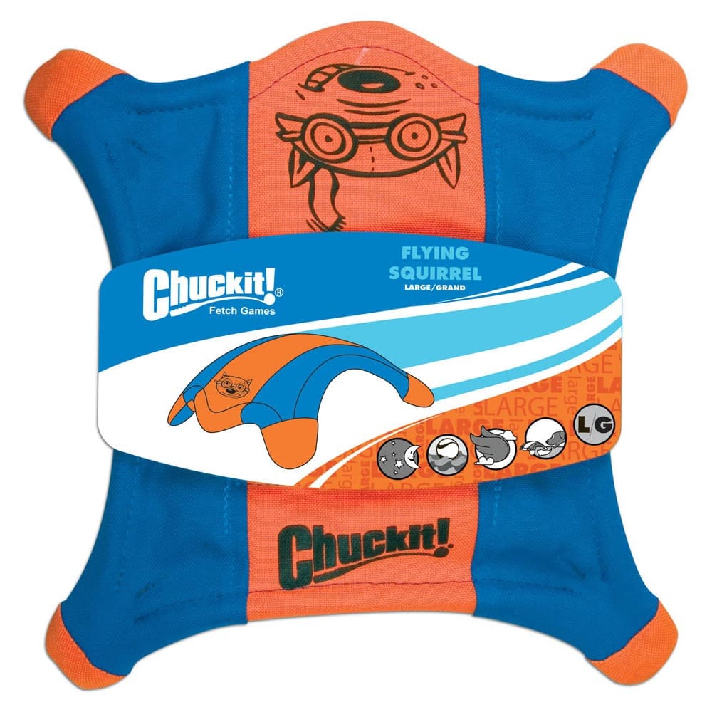 Chuckit! Flying Squirrel Dog Toy Blue Orange Large - Pet Supplies - Chuckit!