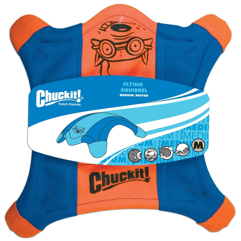 Chuckit! Flying Squirrel Dog Toy Blue; Orange Medium - Pet Supplies - Chuckit!