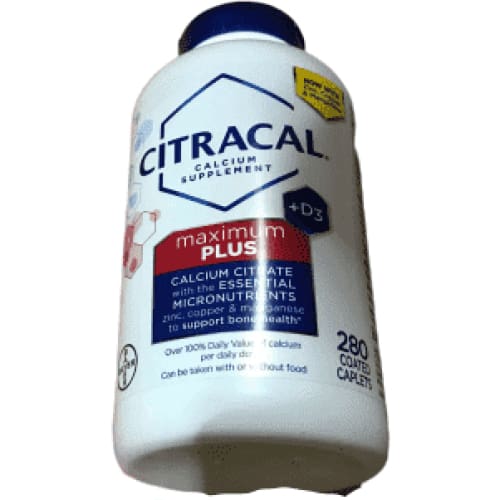 Citracal Maximum Calcium Citrate + D3, 280 Caplets - ShelHealth.Com