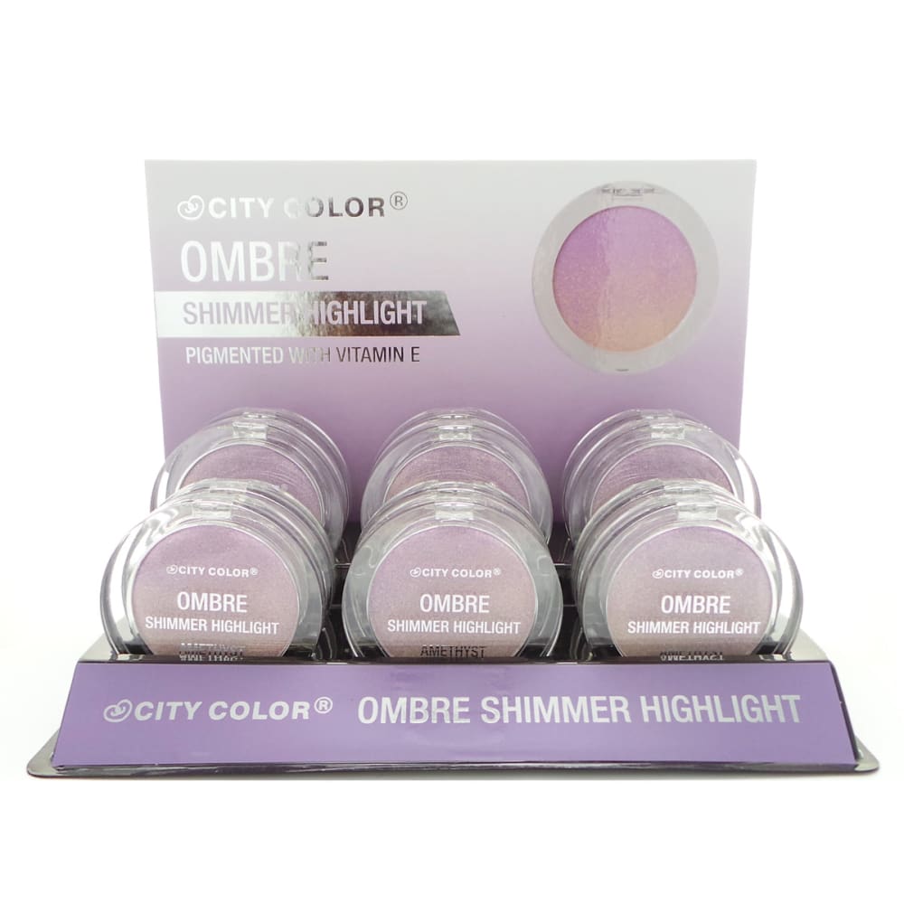 CITY COLOR Shimmer Ombre Highlight  - Amethyst Display Set, 12 Pieces