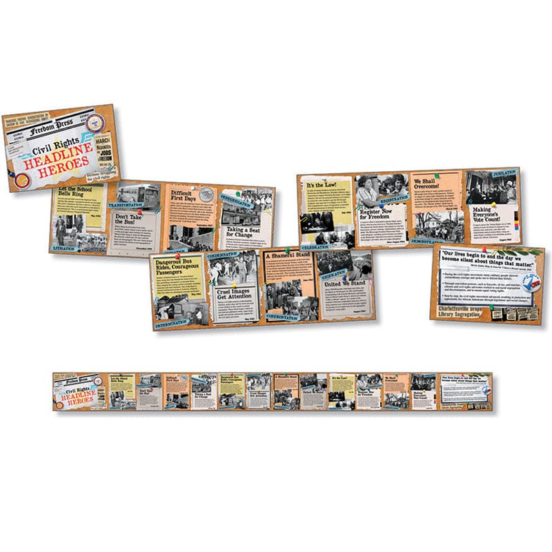 Civil Rights Headline Heroes Time Link (Pack of 8) - History - North Star Teacher Resource
