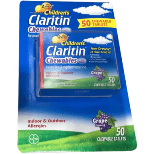 Claritin Children's Chewables Tablets, Grape (50 ct.) - ShelHealth.Com