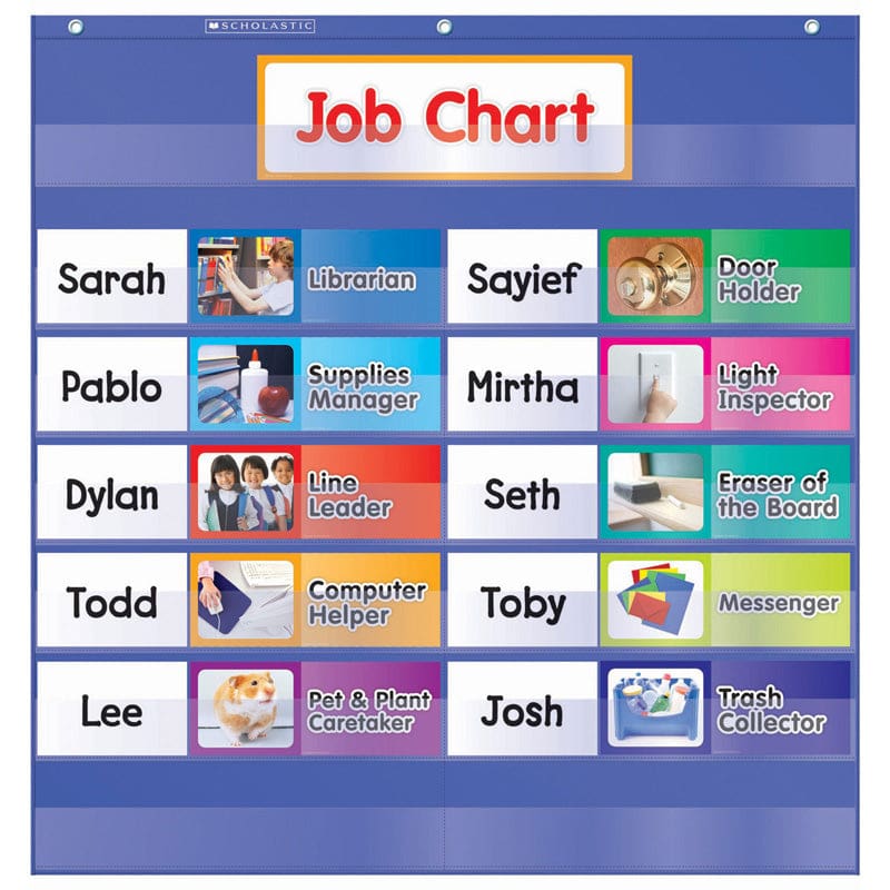 Class Jobs Pocket Chart Gr K-5 (Pack of 2) - Pocket Charts - Scholastic Teaching Resources