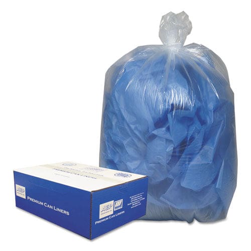 Classic Clear Linear Low-density Can Liners 60 Gal 0.9 Mil 38 X 58 Clear 10 Bags/roll 10 Rolls/carton - Janitorial & Sanitation - Classic