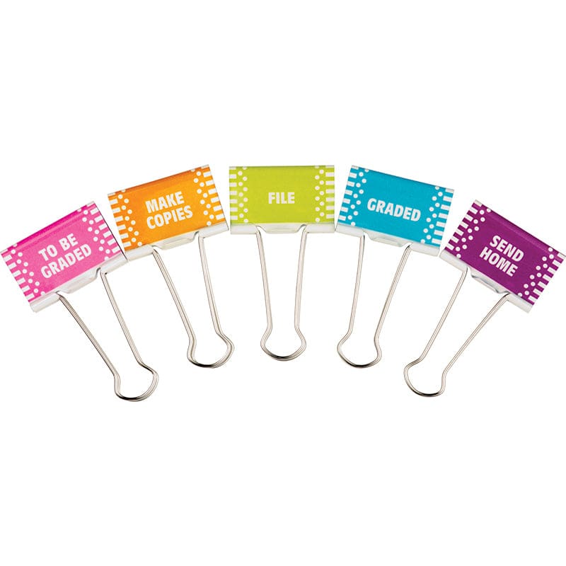 Classroom Management Large Binder Clips (Pack of 6) - Clips - Teacher Created Resources