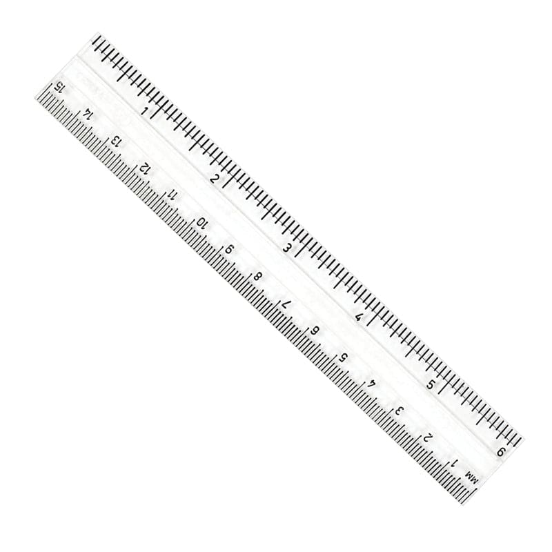 Clear Plastic 6In Ruler Inches / Metric (Pack of 12) - Rulers - Charles Leonard