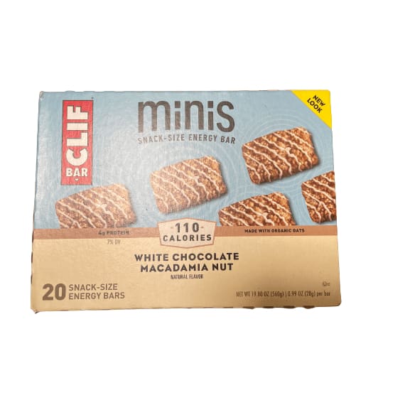 Clif Bar CLIF BAR Minis Energy Bars, White Chocolate Macadamia Nut, 4g Protein Bar, 20 Ct, 19.80 oz