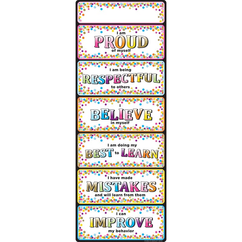 Clip Chart Confetti Positive Behavior Dry-Erase Surface (Pack of 12) - Motivational - Ashley Productions