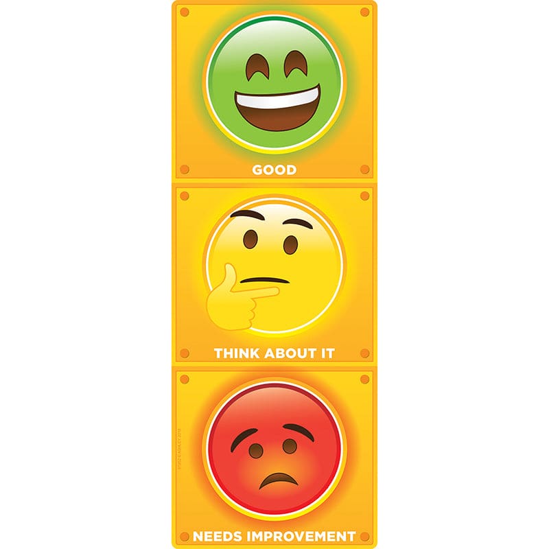 Clip Chart Stop Light Emoji Psitive Behavior Dry-Erase Surface (Pack of 12) - Motivational - Ashley Productions