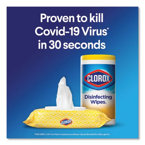 Clorox Disinfecting Wipes 7 X 7.75 Crisp Lemon 75/canister 6 Canisters/carton - School Supplies - Clorox®