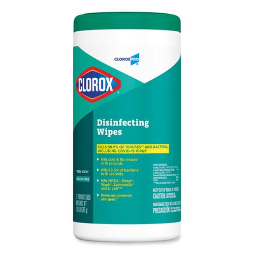 Clorox Disinfecting Wipes 7 X 8 Fresh Scent 75/canister 6/carton - School Supplies - Clorox®
