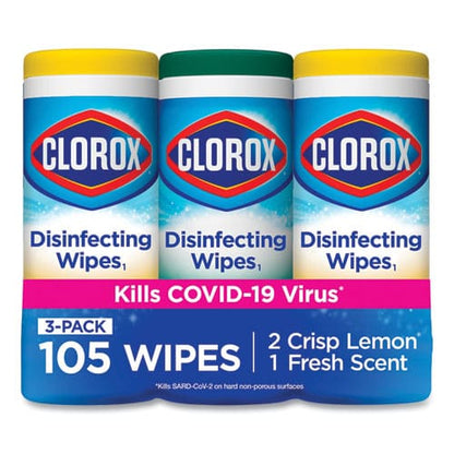Clorox Disinfecting Wipes 7 X 8 Fresh Scent/citrus Blend 35/canister 3/pack - School Supplies - Clorox®