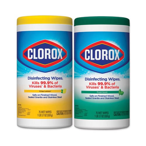 Clorox Disinfecting Wipes 7 X 8 Fresh Scent/citrus Blend 75/canister 3/pack 4 Packs/carton - School Supplies - Clorox®