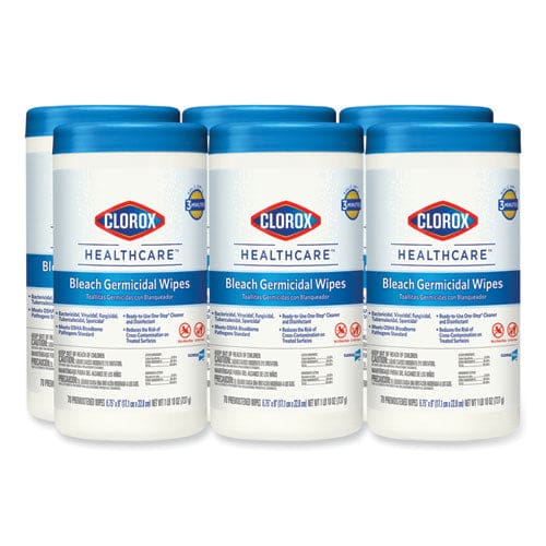 Clorox Healthcare Bleach Germicidal Wipes 6.75 X 9 Unscented 70/canister - School Supplies - Clorox® Healthcare®