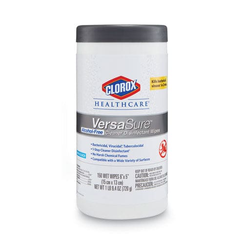 Clorox Healthcare Versasure Cleaner Disinfectant Wipes 1-ply 6.75 X 8 White 150/canister 6 Canisters/carton - School Supplies - Clorox®