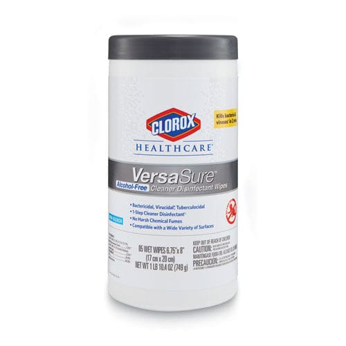 Clorox Healthcare Versasure Cleaner Disinfectant Wipes 1-ply 6.75 X 8 White 85/canister 6 Canisters/carton - School Supplies - Clorox®