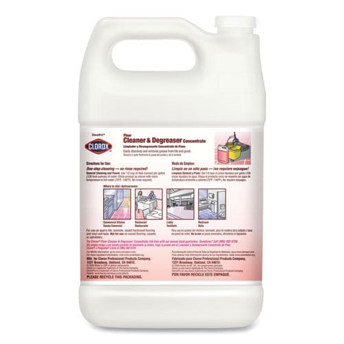 Clorox Professional Floor Cleaner And Degreaser Concentrate 1 Gal Bottle 4/carton - Janitorial & Sanitation - Clorox®