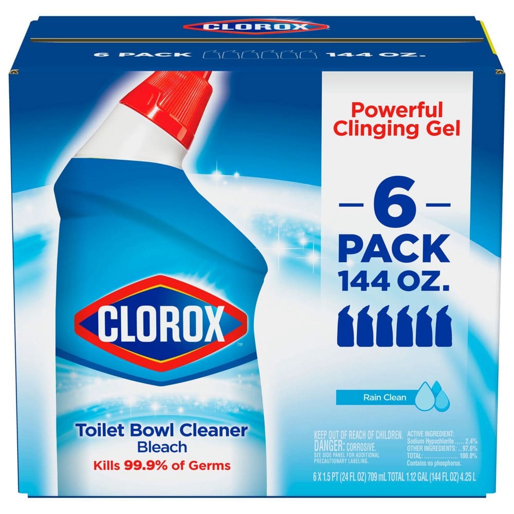 Clorox Toilet Bowl Cleaner with Bleach Rain Clean (24 oz. 6 pk.) - Cleaning Supplies - Clorox Toilet