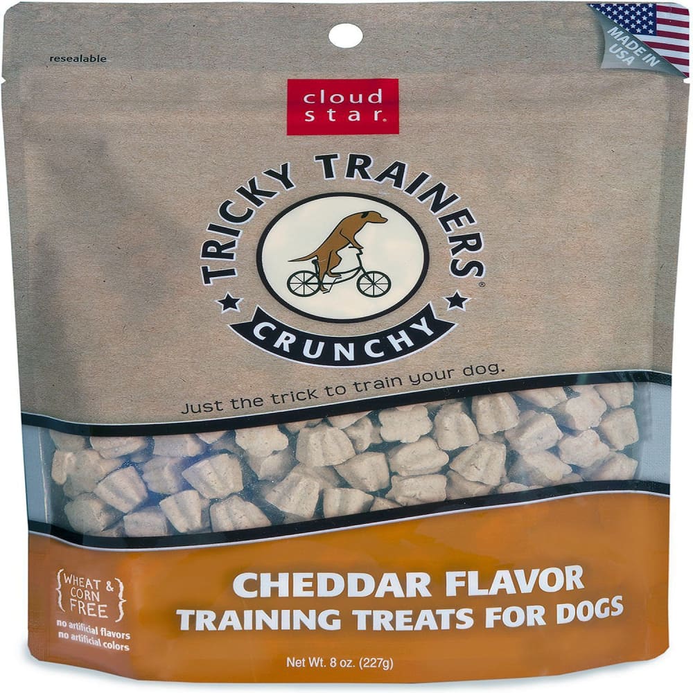Cloud Star Crunchy Tricky Trainers Cheddar Flavor Dog Treats 8-Oz. Bag - Pet Supplies - Cloud Star