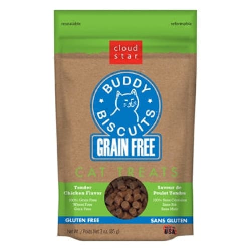 Cloud Star Grain-Free Buddy Biscuits With Tender Chicken Cat Treats 3-Oz. Bag - Pet Supplies - Cloud Star