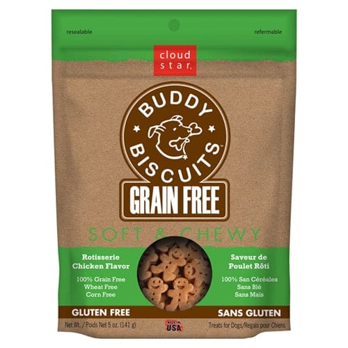 Cloud Star Grain-Free Soft and Chewy Buddy Biscuits With Rotisserie Chicken Dog Treats 5-Oz. Bag - Pet Supplies - Cloud Star