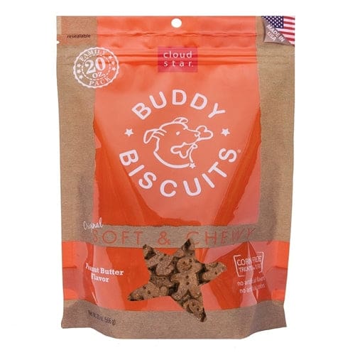 Cloud Star Original Soft and Chewy Buddy Biscuits With Peanut Butter Dog Treats 20-Oz. Bag - Pet Supplies - Cloud Star