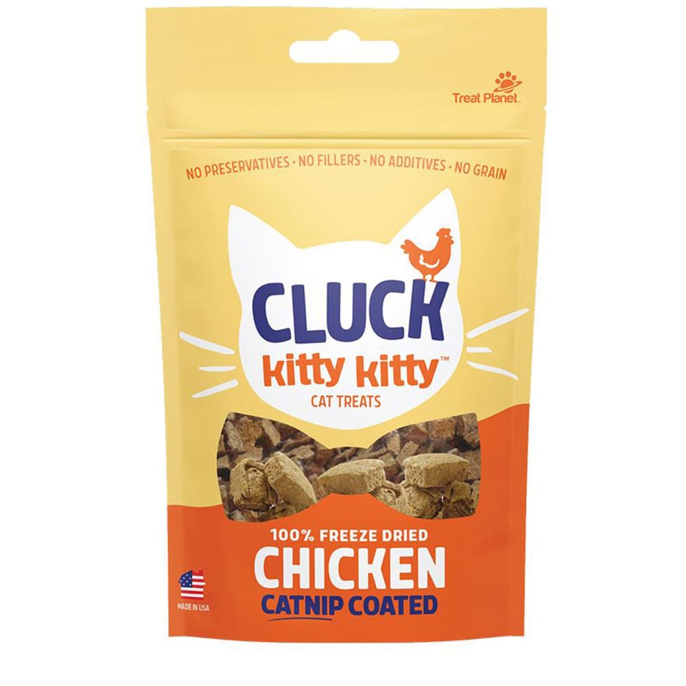 Cluck Kitty Kitty 100% Freeze-Dried Chicken Treat with Catnip Coating 0.75oz. - Pet Supplies - Cluck