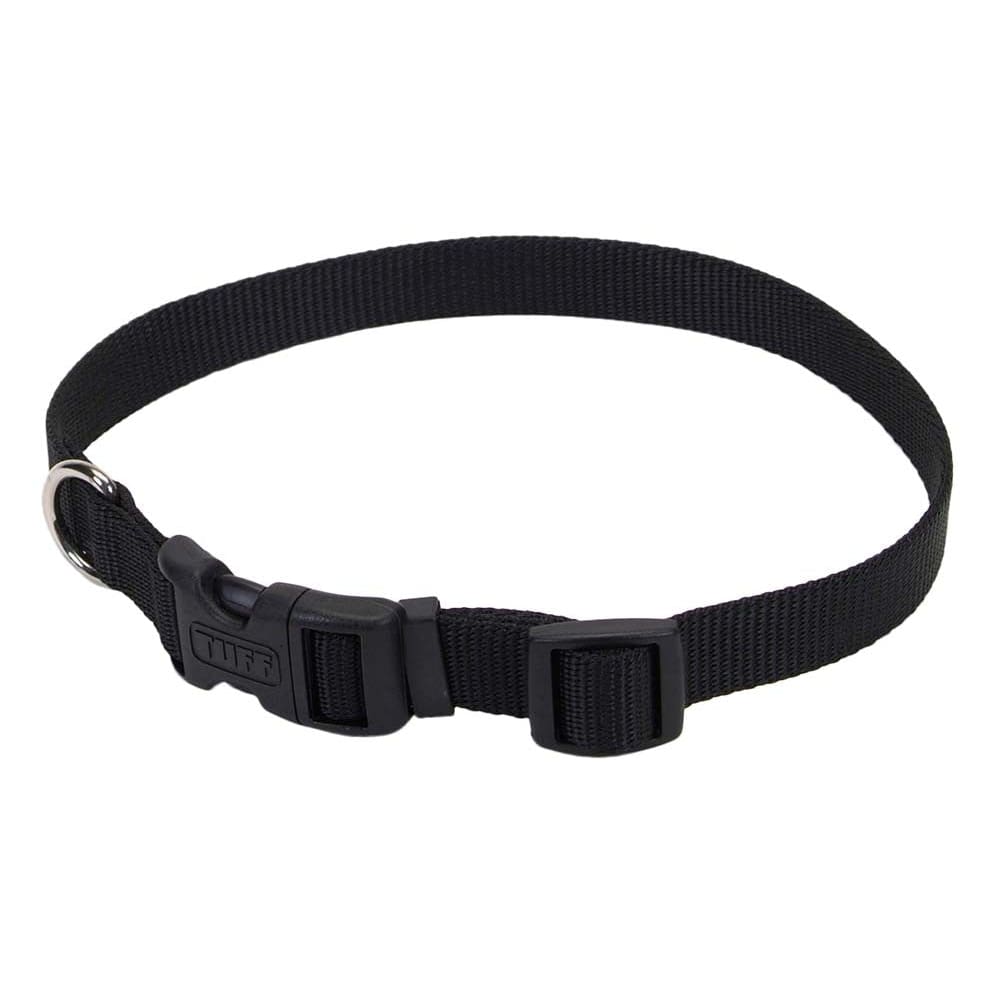 Coastal Adjustable Nylon Dog Collar with Plastic Buckle Black 5/8 in x 10-14 in - Pet Supplies - Coastal