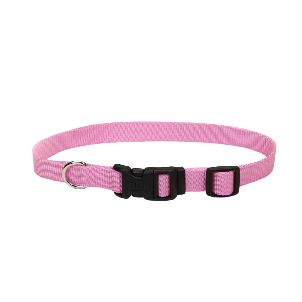 Coastal Adjustable Nylon Dog Collar with Plastic Buckle Bright Pink 3/4 in x 14-20 in - Pet Supplies - Coastal