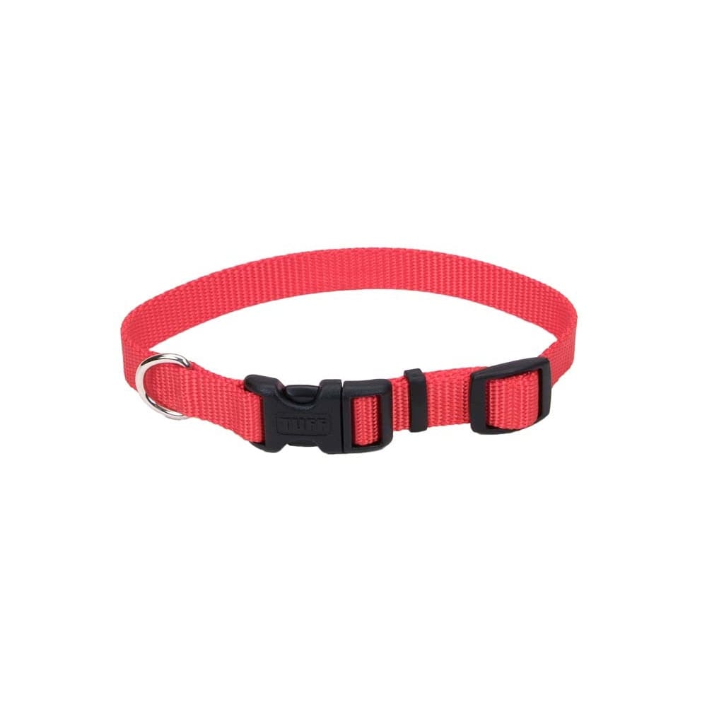 Coastal Adjustable Nylon Dog Collar with Plastic Buckle Red 3/4 in x 14-20 in - Pet Supplies - Coastal