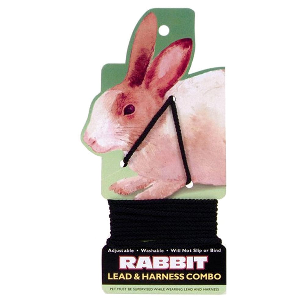 Coastal Adjustable Rabbit Harness and Leash Combo Black 3/8 in - Pet Supplies - Coastal